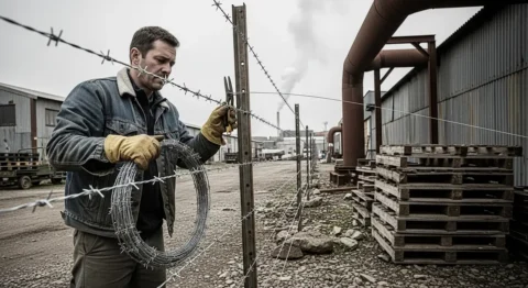 barbed wire installation