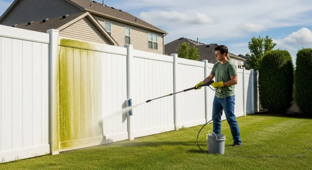 how to clean vinyl fence
