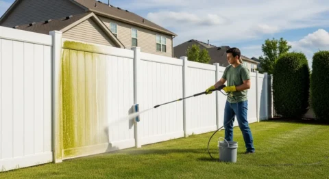how to clean vinyl fence