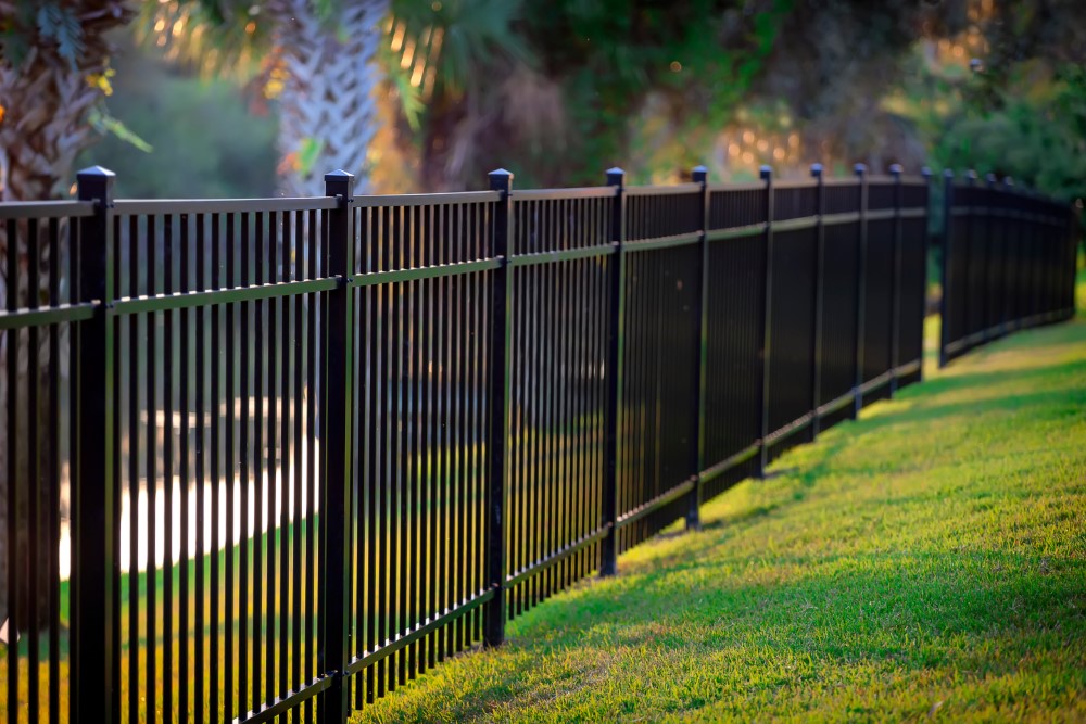 Black Aluminum Fence with 3 Rails