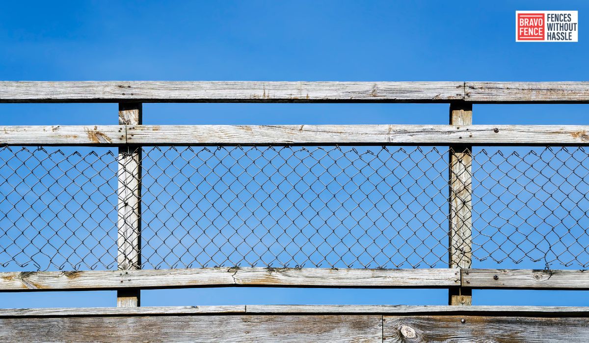 Chain Link Fence With Wood Posts