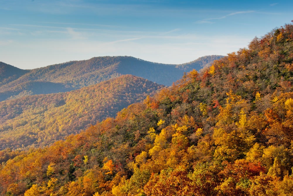 The hills of Georgia in full autumn colors