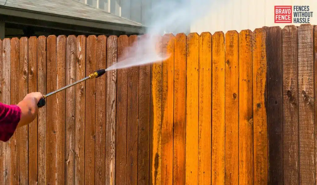can I use a power washer on my fence