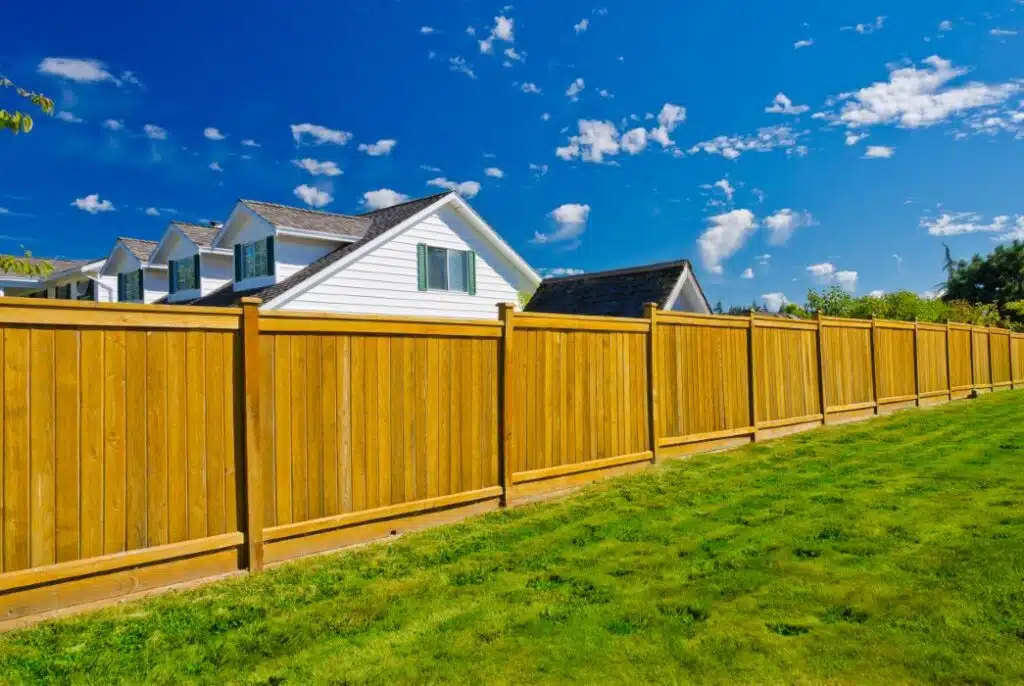 Long wood fence for home security