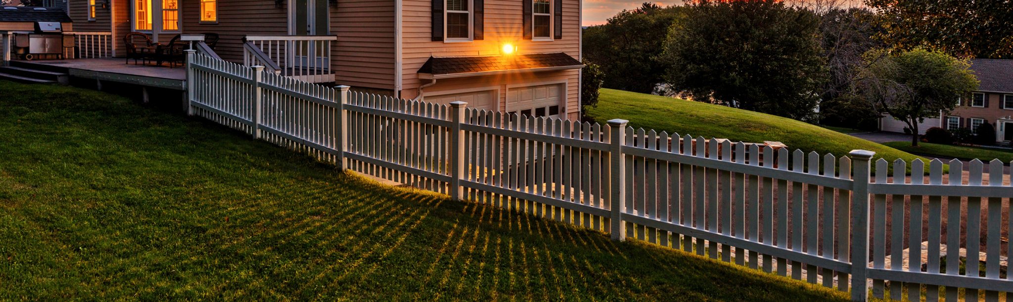 Wood fence for residence