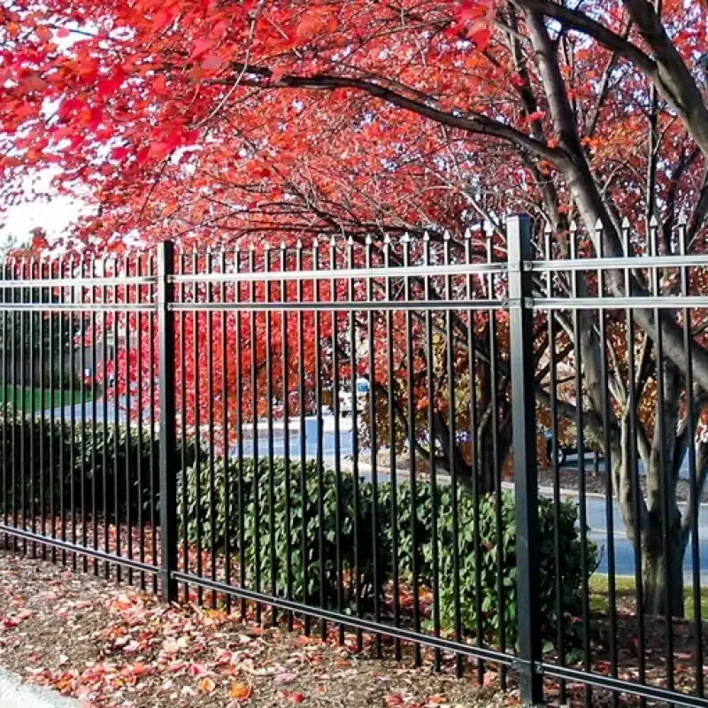 Spear top steel fence