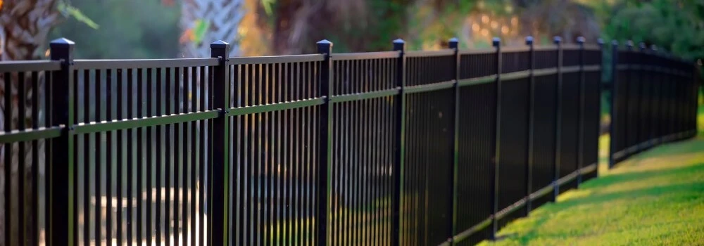 Black Aluminum Fence with 3 Rails