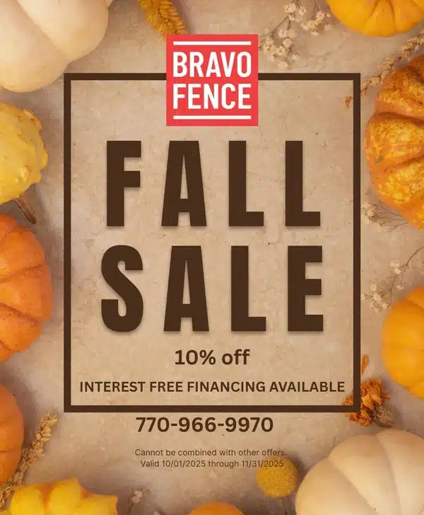 Bravo Fence Fall Sale 10% Off