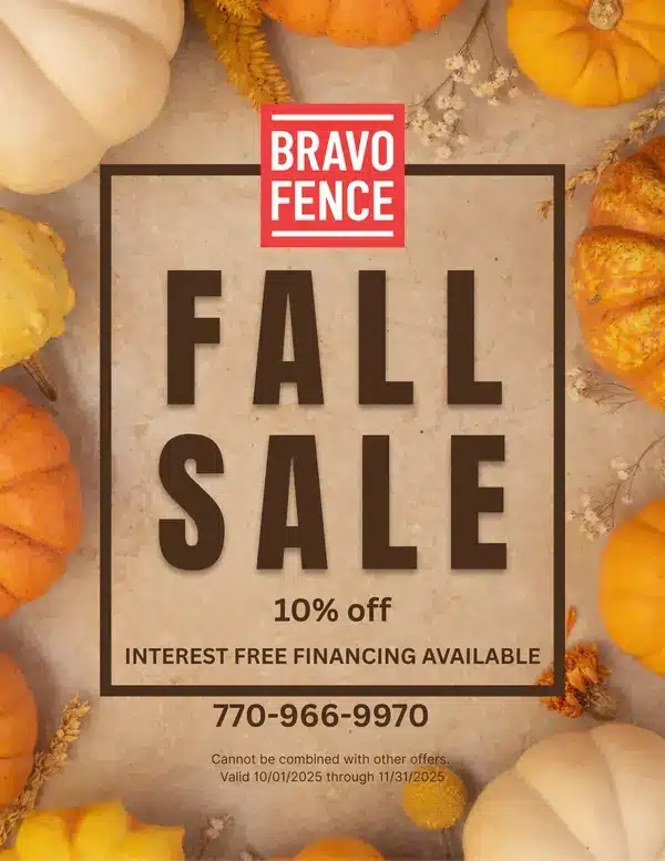 Bravo Fence Fall Sale 10% Off