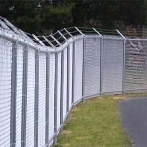 A chain link commercial fence