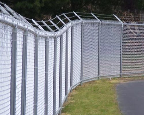 A chain link commercial fence